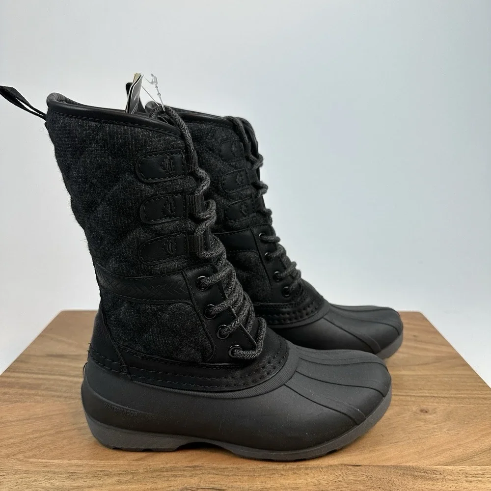 New Big Kids Kamik Sierra Heritage Black Insulated Waterproof Duck Boots SZ 1 Y‎